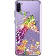 Прозрачный чехол BoxFace Samsung Galaxy M11 (M115) Colorful Giraffe