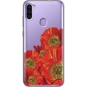 Прозрачный чехол BoxFace Samsung Galaxy M11 (M115) Red Poppies