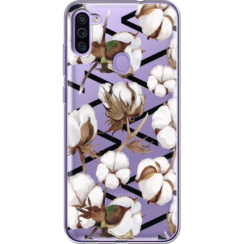 Прозрачный чехол BoxFace Samsung Galaxy M11 (M115) Cotton flowers