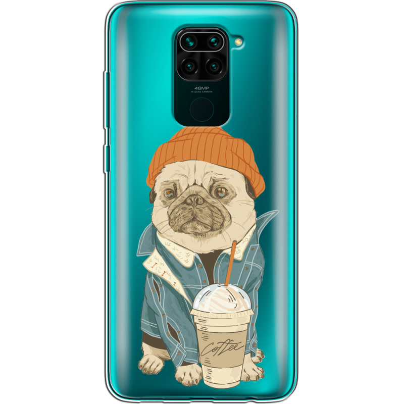 Прозрачный чехол BoxFace Xiaomi Redmi Note 9 Dog Coffeeman