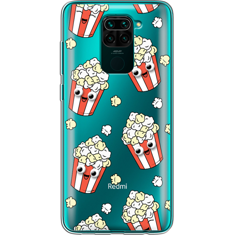 Прозрачный чехол BoxFace Xiaomi Redmi Note 9 с 3D-глазками Popcorn