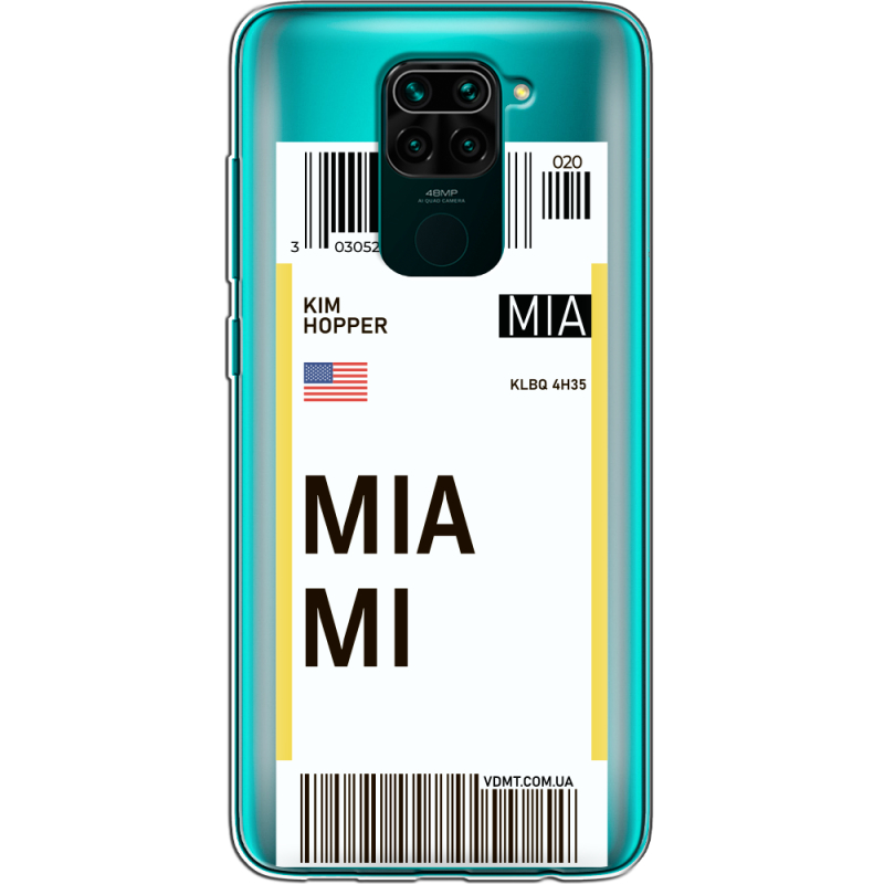 Прозрачный чехол BoxFace Xiaomi Redmi Note 9 Ticket Miami