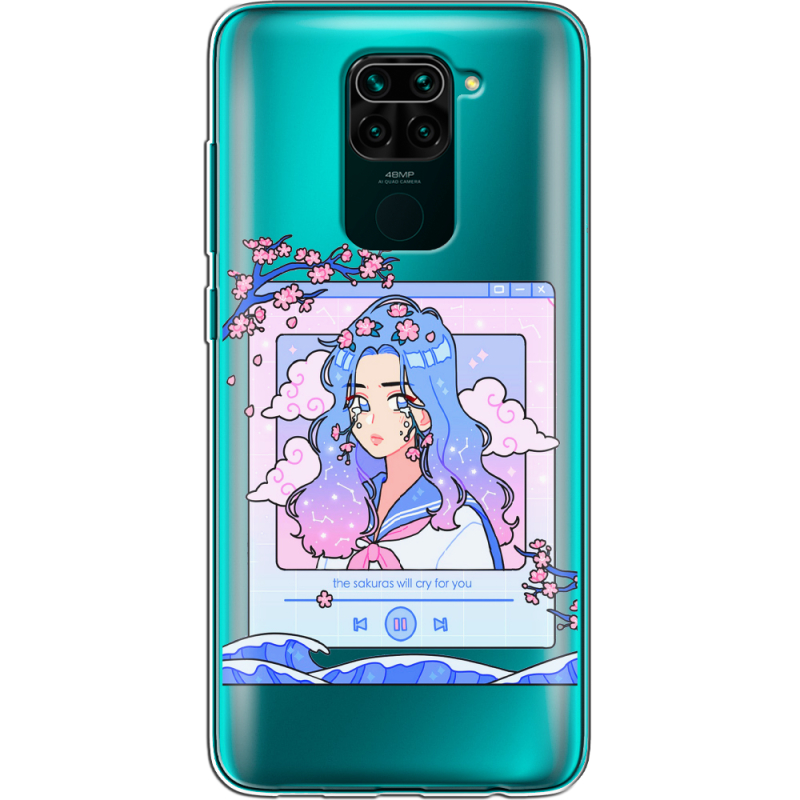 Прозрачный чехол BoxFace Xiaomi Redmi Note 9 The Sakuras Will Cry For You