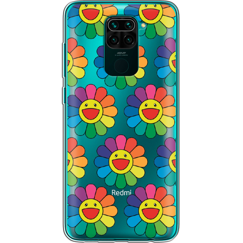 Прозрачный чехол BoxFace Xiaomi Redmi Note 9 Hippie Flowers