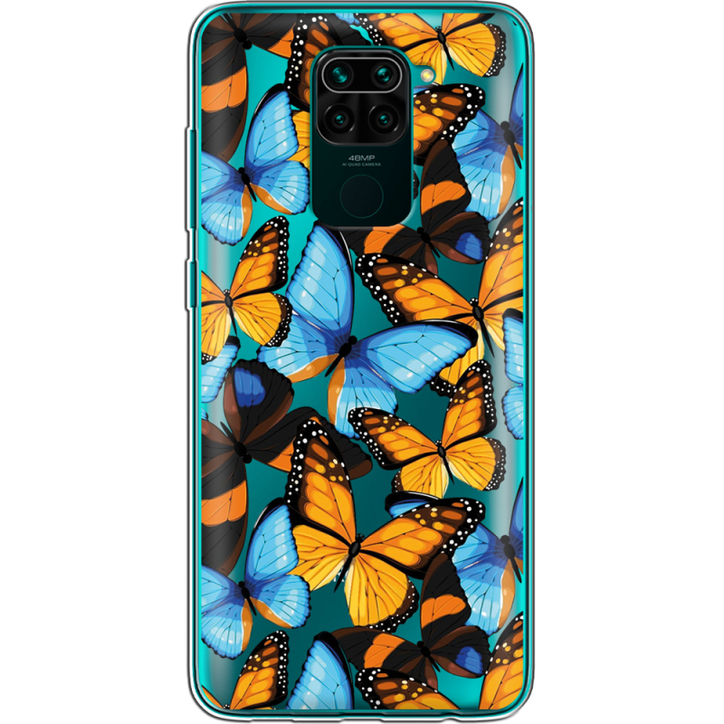 Прозрачный чехол BoxFace Xiaomi Redmi Note 9 Butterfly Morpho