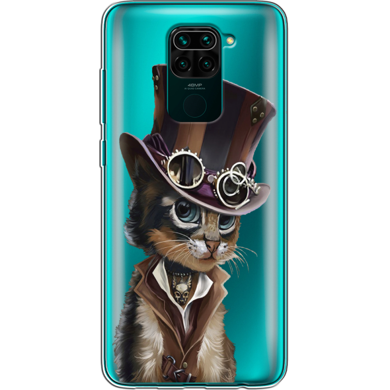 Прозрачный чехол BoxFace Xiaomi Redmi Note 9 Steampunk Cat