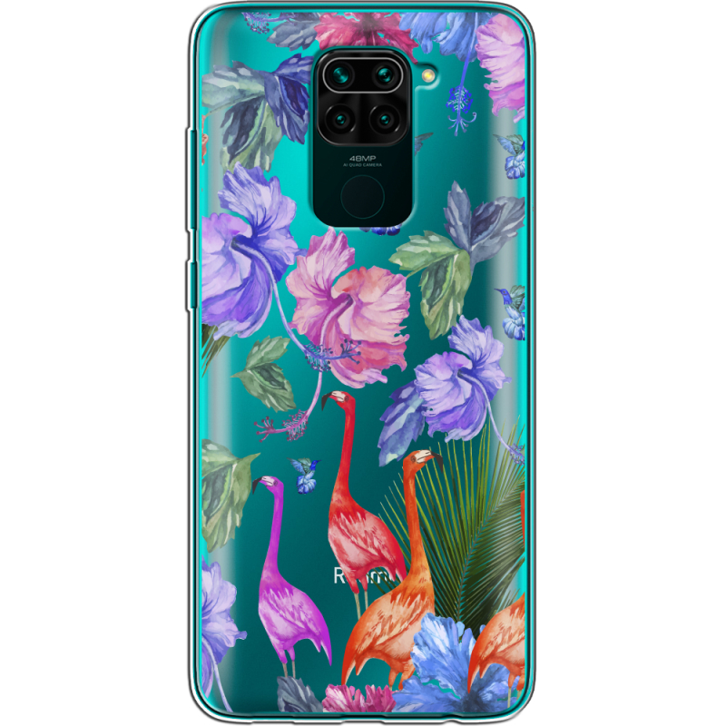 Прозрачный чехол BoxFace Xiaomi Redmi Note 9 Flamingo