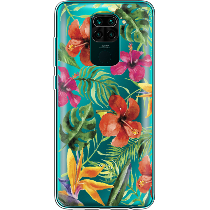 Прозрачный чехол BoxFace Xiaomi Redmi Note 9 Tropical Flowers