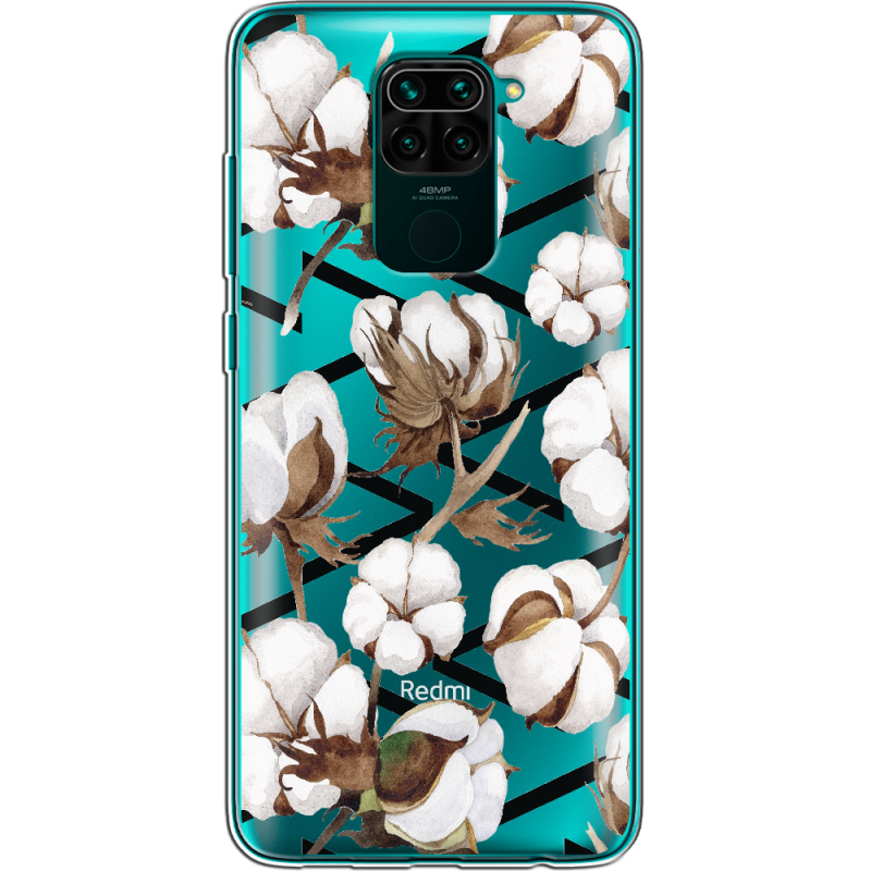 Прозрачный чехол BoxFace Xiaomi Redmi Note 9 Cotton flowers