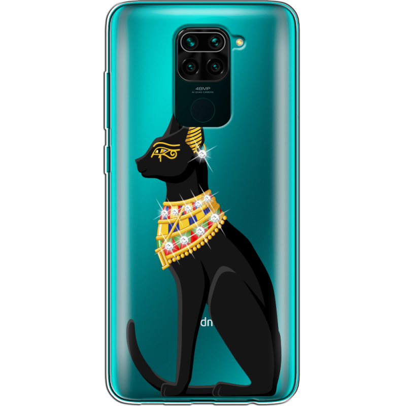 Чехол со стразами Xiaomi Redmi Note 9 Egipet Cat