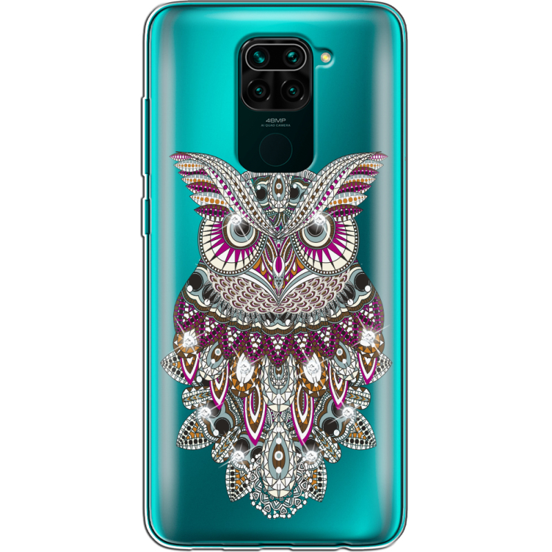 Чехол со стразами Xiaomi Redmi Note 9 Owl