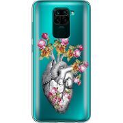 Чехол со стразами Xiaomi Redmi Note 9 Heart