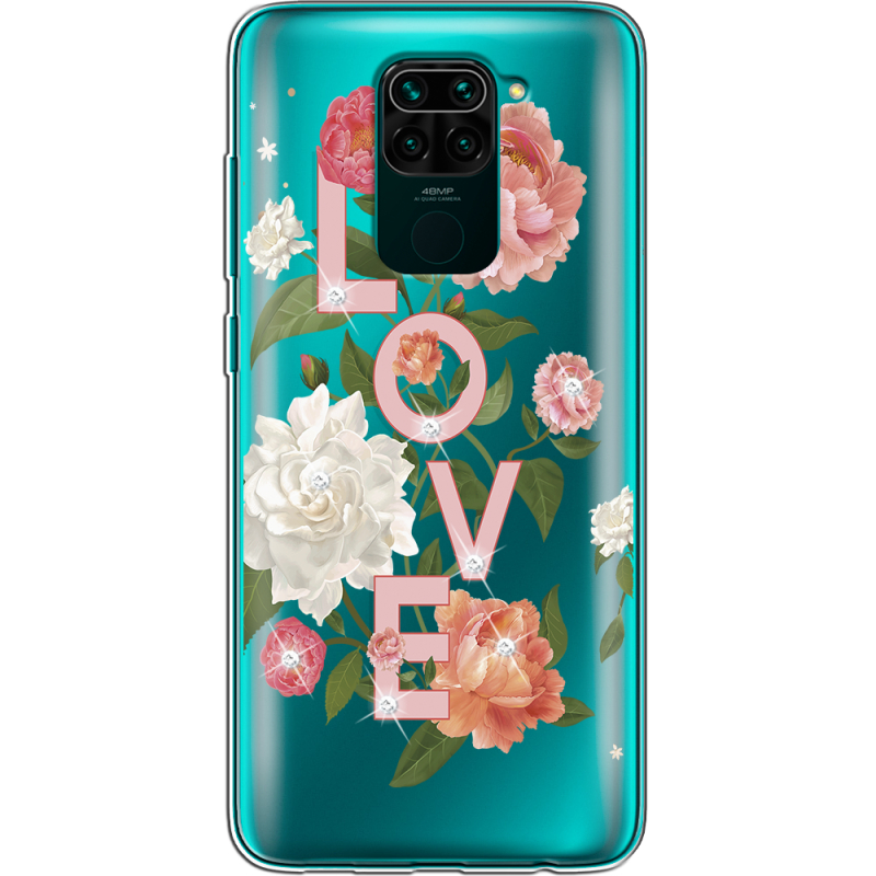 Чехол со стразами Xiaomi Redmi Note 9 Love