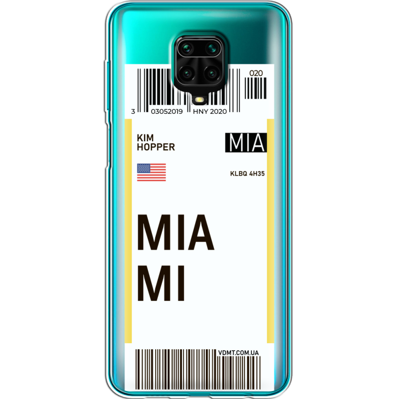 Прозрачный чехол BoxFace Xiaomi Redmi Note 9 Pro / 9 Pro Max Ticket Miami