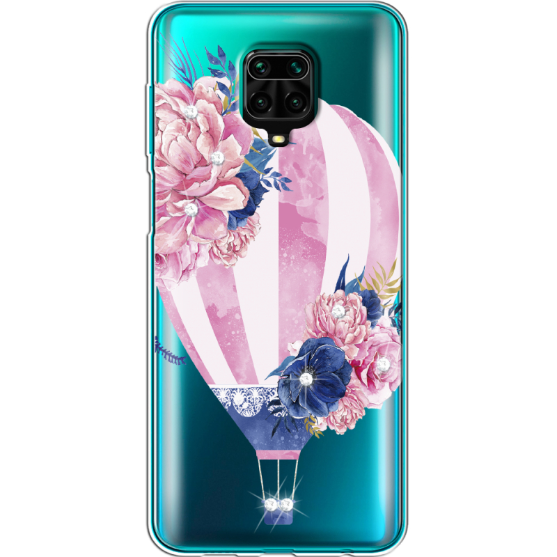 Чехол со стразами Xiaomi Redmi Note 9 Pro / 9 Pro Max Pink Air Baloon