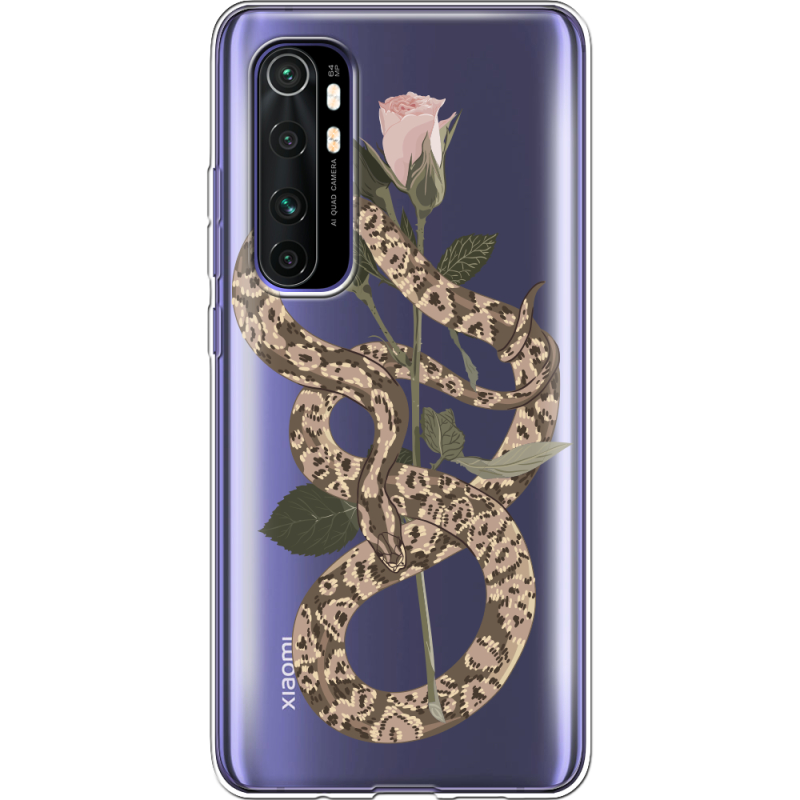 Прозрачный чехол BoxFace Xiaomi Mi Note 10 Lite Glamor Snake