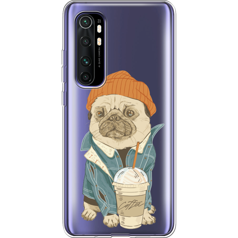 Прозрачный чехол BoxFace Xiaomi Mi Note 10 Lite Dog Coffeeman