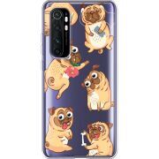 Прозрачный чехол BoxFace Xiaomi Mi Note 10 Lite с 3D-глазками Pug