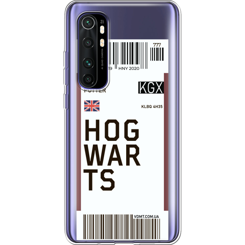 Прозрачный чехол BoxFace Xiaomi Mi Note 10 Lite Ticket Hogwarts