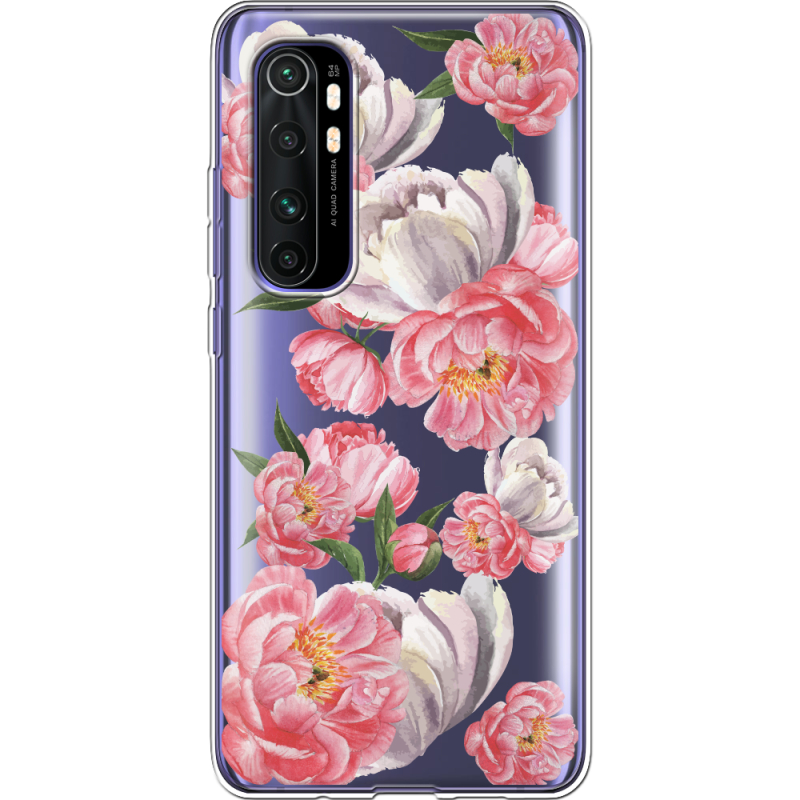 Прозрачный чехол BoxFace Xiaomi Mi Note 10 Lite Peony Watercolor Style