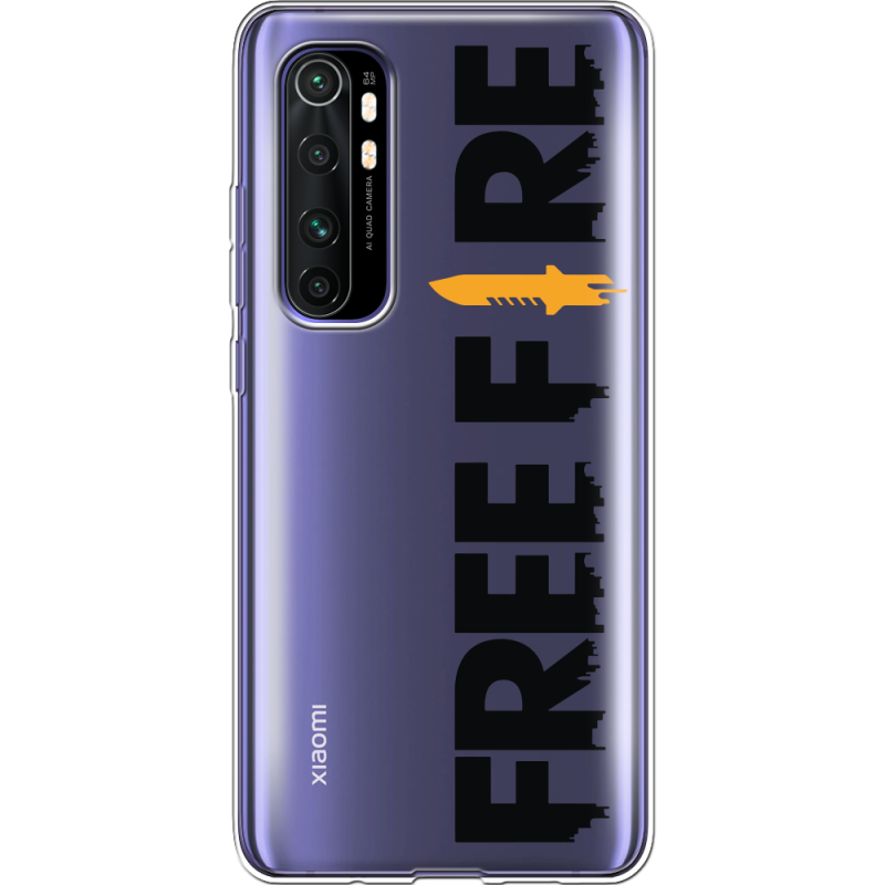 Прозрачный чехол BoxFace Xiaomi Mi Note 10 Lite Free Fire Black Logo