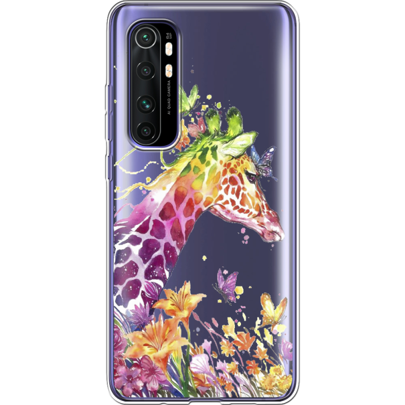 Прозрачный чехол BoxFace Xiaomi Mi Note 10 Lite Colorful Giraffe