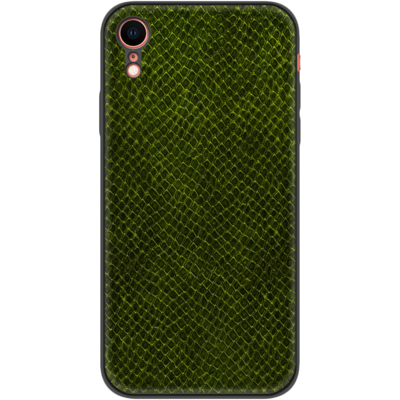 Кожаный чехол Boxface Apple iPhone XR Snake Forest Green