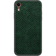 Кожаный чехол Boxface Apple iPhone XR Snake Emerald