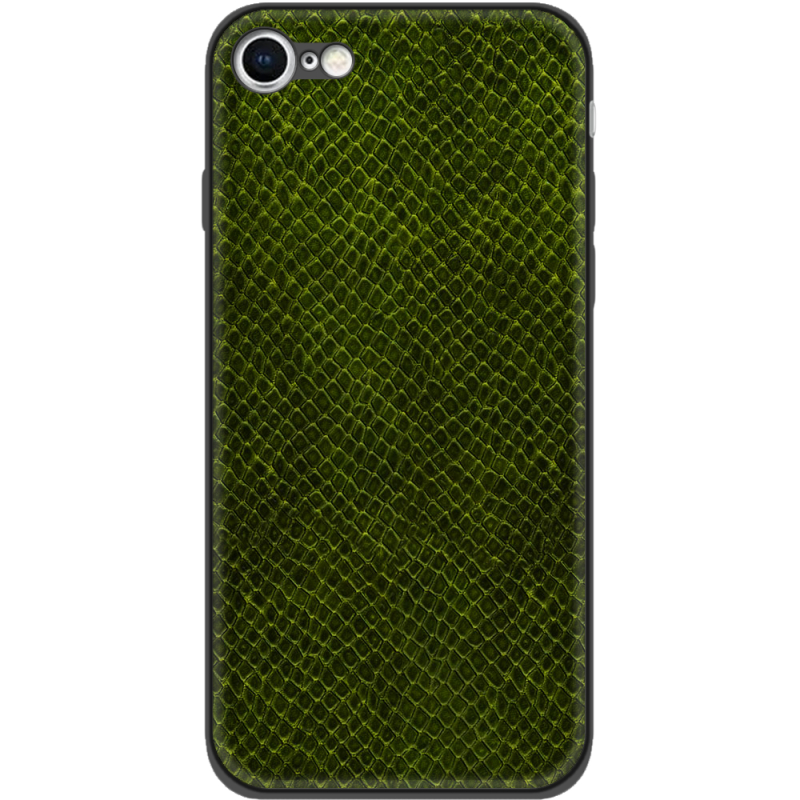 Кожаный чехол Boxface Apple iPhone 7 / 8 Snake Forest Green