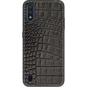 Кожаный чехол Boxface Samsung Galaxy A01 (A015) Crocodile Black
