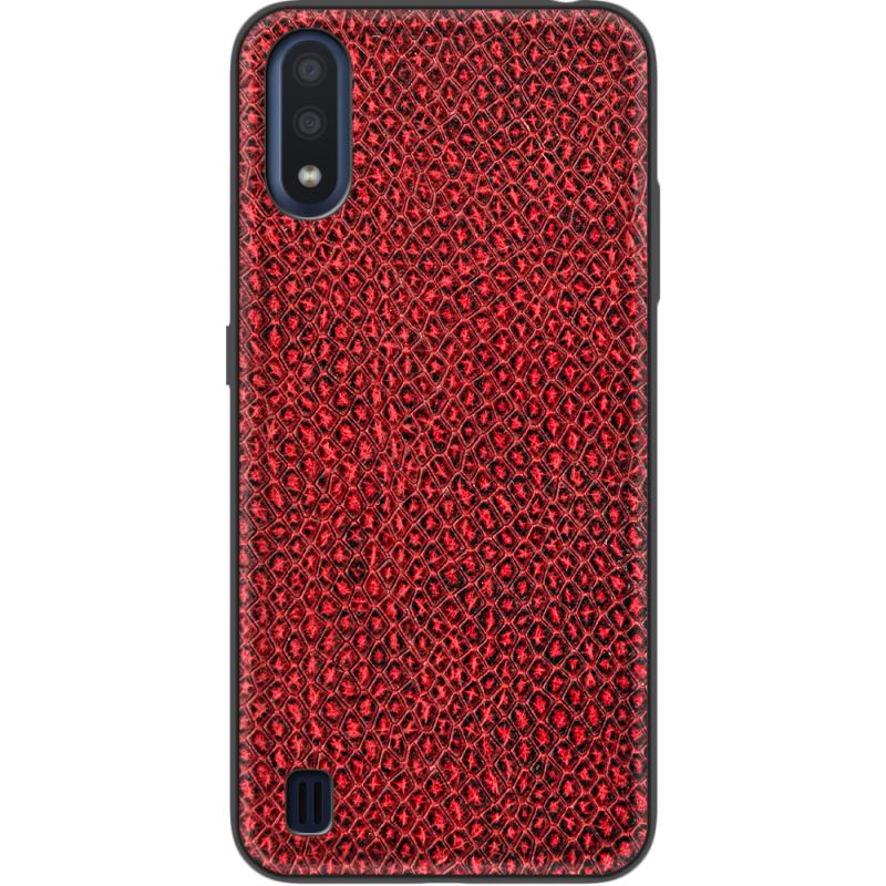 Кожаный чехол Boxface Samsung Galaxy A01 (A015) Snake Red