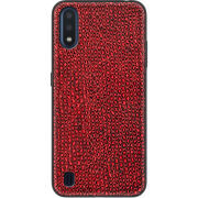 Кожаный чехол Boxface Samsung Galaxy A01 (A015) Snake Red