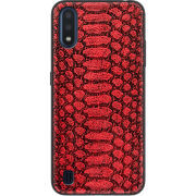 Кожаный чехол Boxface Samsung Galaxy A01 (A015) Reptile Red