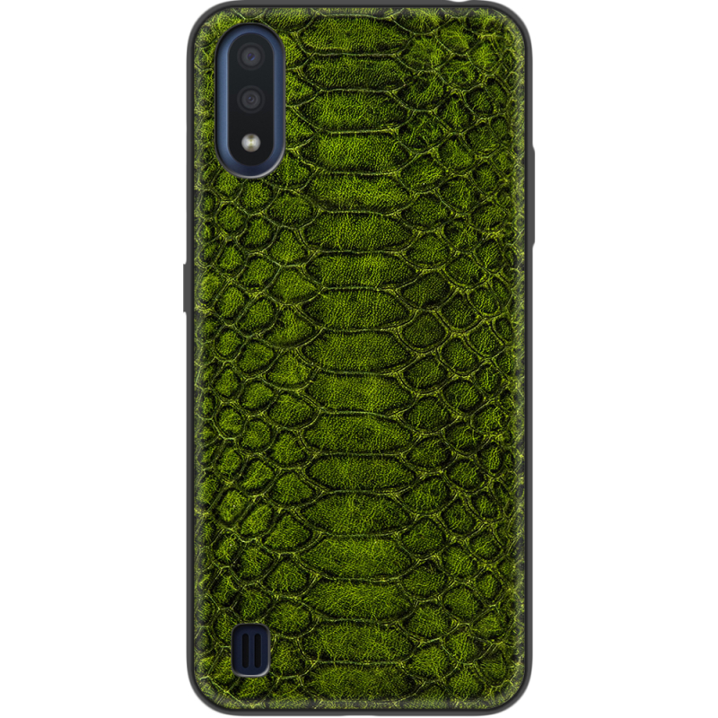 Кожаный чехол Boxface Samsung Galaxy A01 (A015) Reptile Forest Green