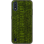 Кожаный чехол Boxface Samsung Galaxy A01 (A015) Reptile Forest Green