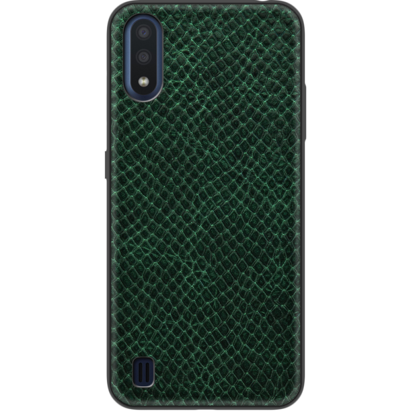 Кожаный чехол Boxface Samsung Galaxy A01 (A015) Snake Emerald