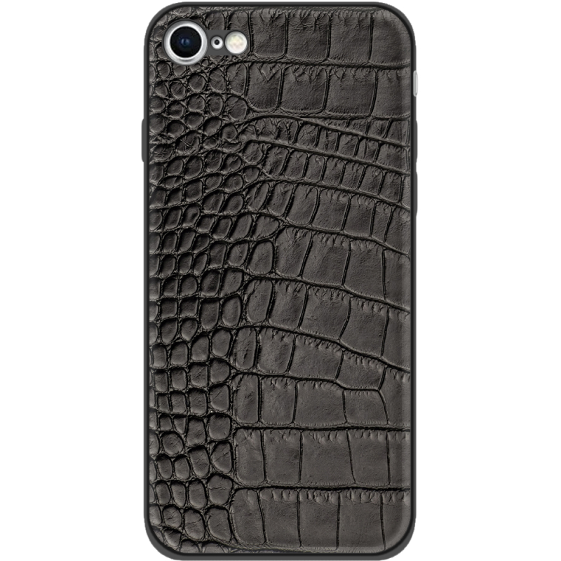 Кожаный чехол Boxface Apple iPhone SE (2020) Crocodile Black