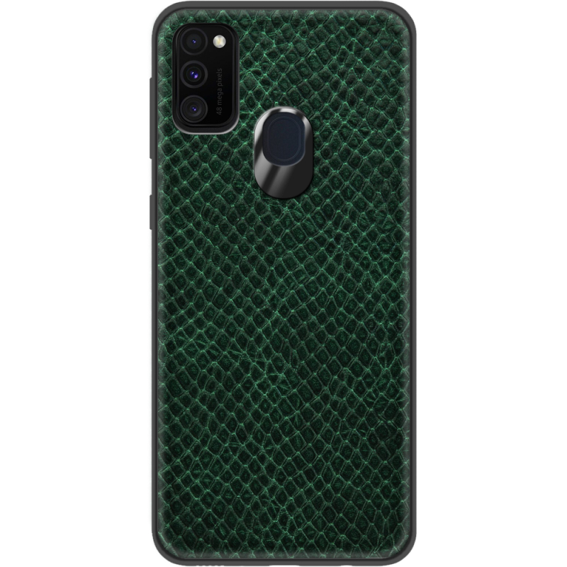 Кожаный чехол Boxface Samsung Galaxy M21 (M215) Snake Emerald