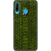 Кожаный чехол Boxface Huawei P30 Lite Reptile Forest Green