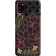 Черный чехол BoxFace Samsung A315 Galaxy A31 FranceFlowers