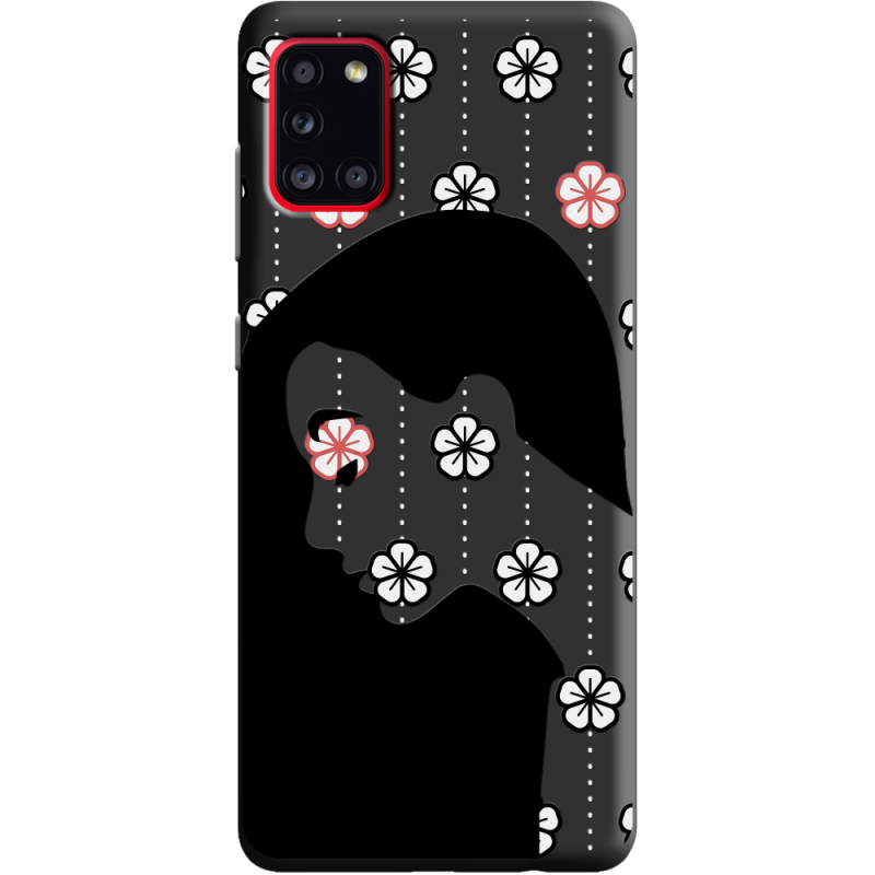 Черный чехол BoxFace Samsung A315 Galaxy A31 Flower Hair