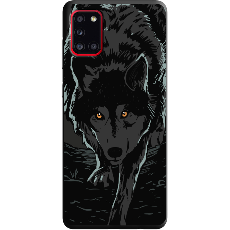 Черный чехол BoxFace Samsung A315 Galaxy A31 Wolf