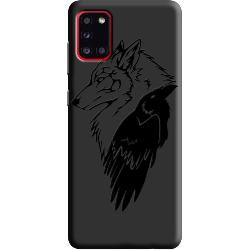 Черный чехол BoxFace Samsung A315 Galaxy A31 Wolf and Raven