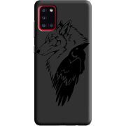 Черный чехол BoxFace Samsung A315 Galaxy A31 Wolf and Raven