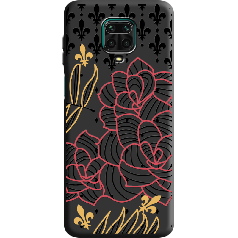 Черный чехол BoxFace Xiaomi Redmi Note 9S FranceFlowers