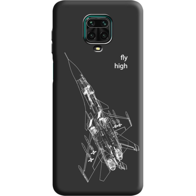 Черный чехол BoxFace Xiaomi Redmi Note 9S Військовий літак