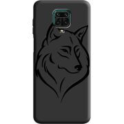 Черный чехол BoxFace Xiaomi Redmi Note 9S Wolf