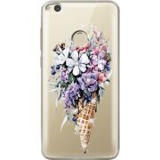 Чехол со стразами Honor 8 Lite Ice Cream Flowers