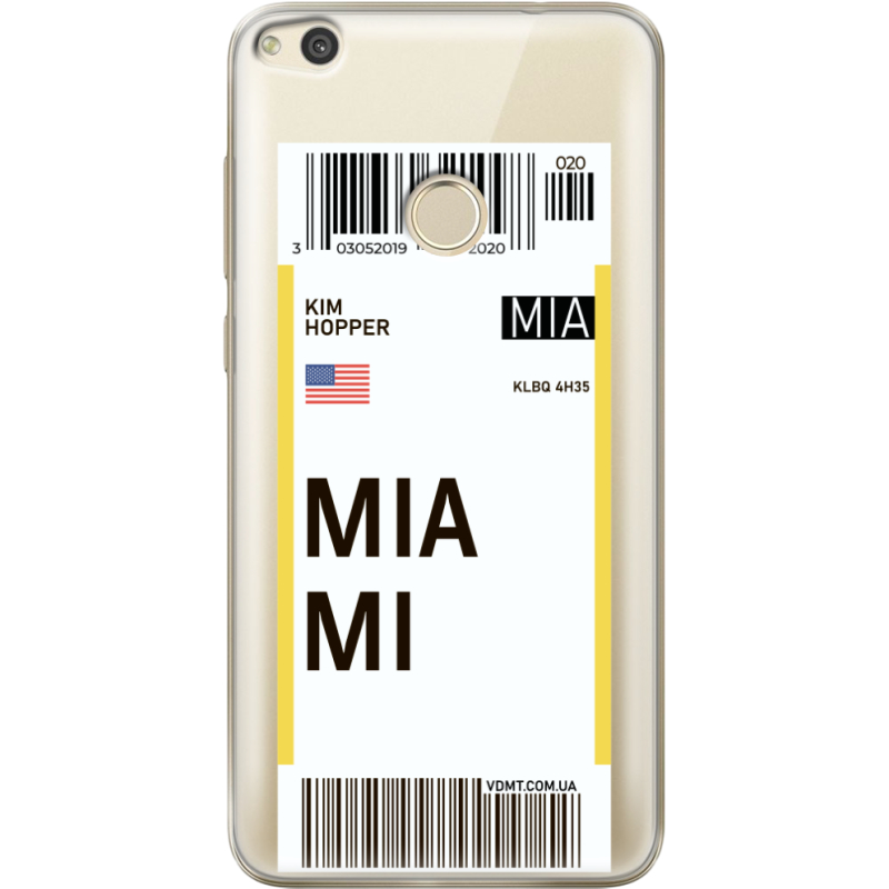 Прозрачный чехол Uprint Honor 8 Lite Ticket Miami