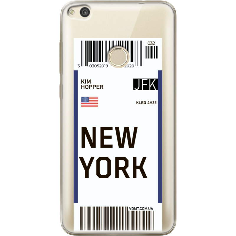 Прозрачный чехол Uprint Honor 8 Lite Ticket New York